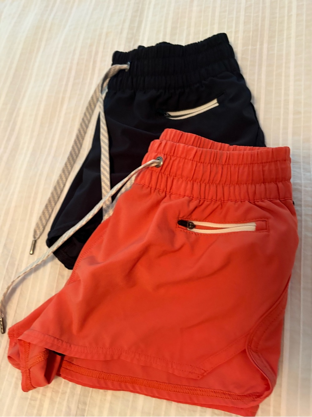 Vuori Coral/Orange and Navy Blue Clementine Shorts XS